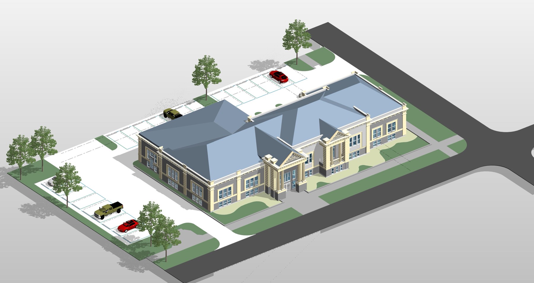 Three-dimensional building information model used for design coordination